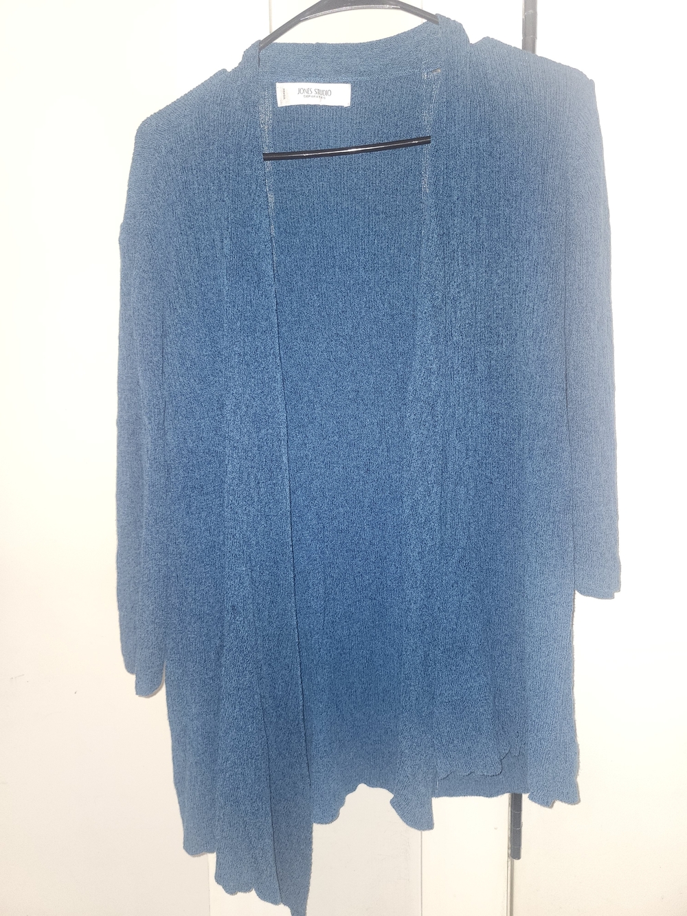 Jones Studio Blue Open-Front Knit Cardigan